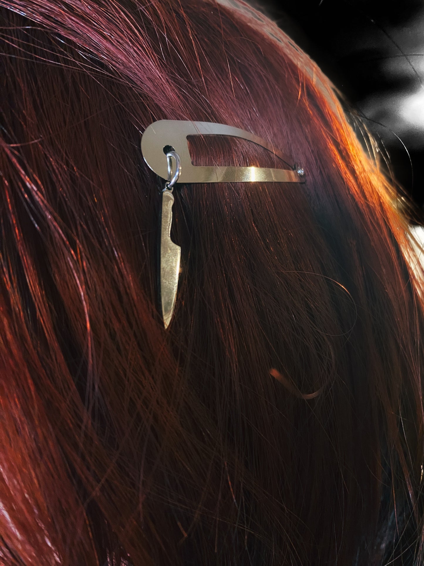 Stainless steel knife hair barrettes