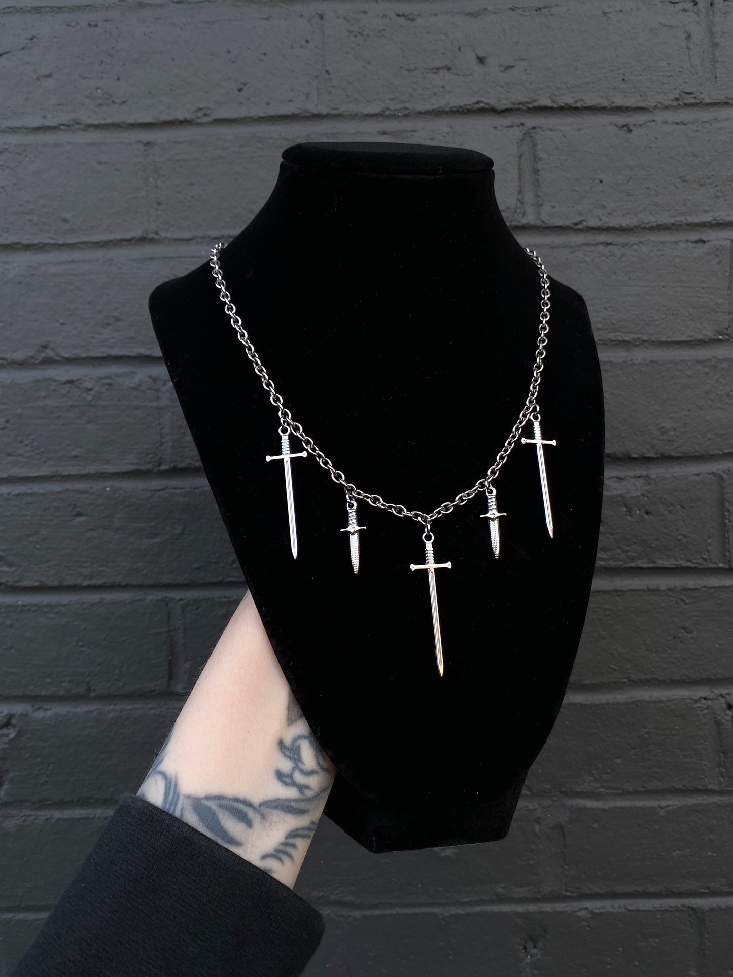 Swords delight stainless steel necklace