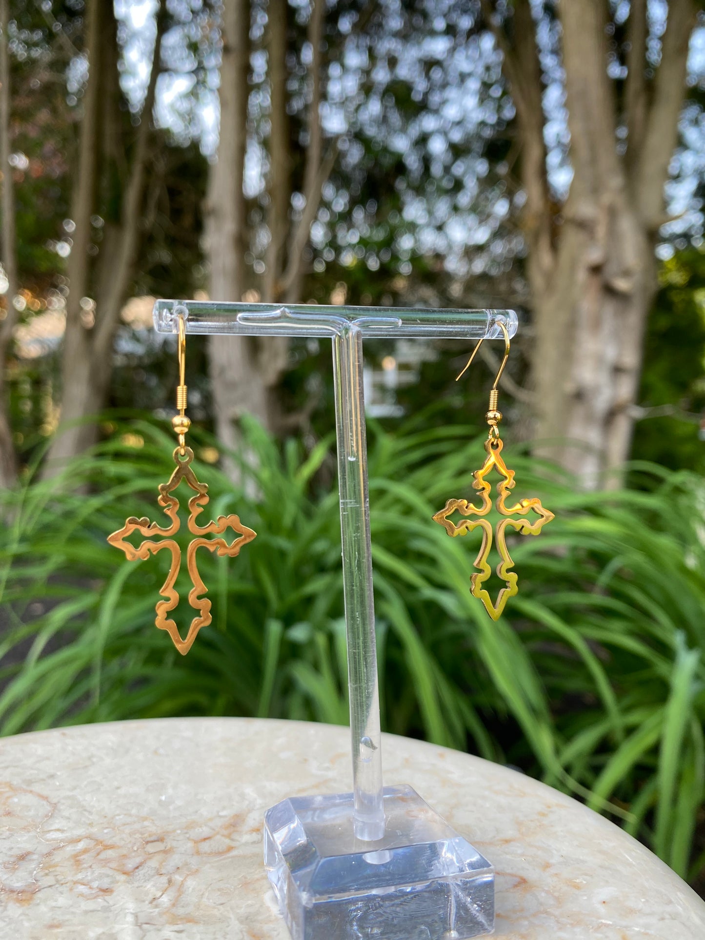 Cross earrings stainless steel