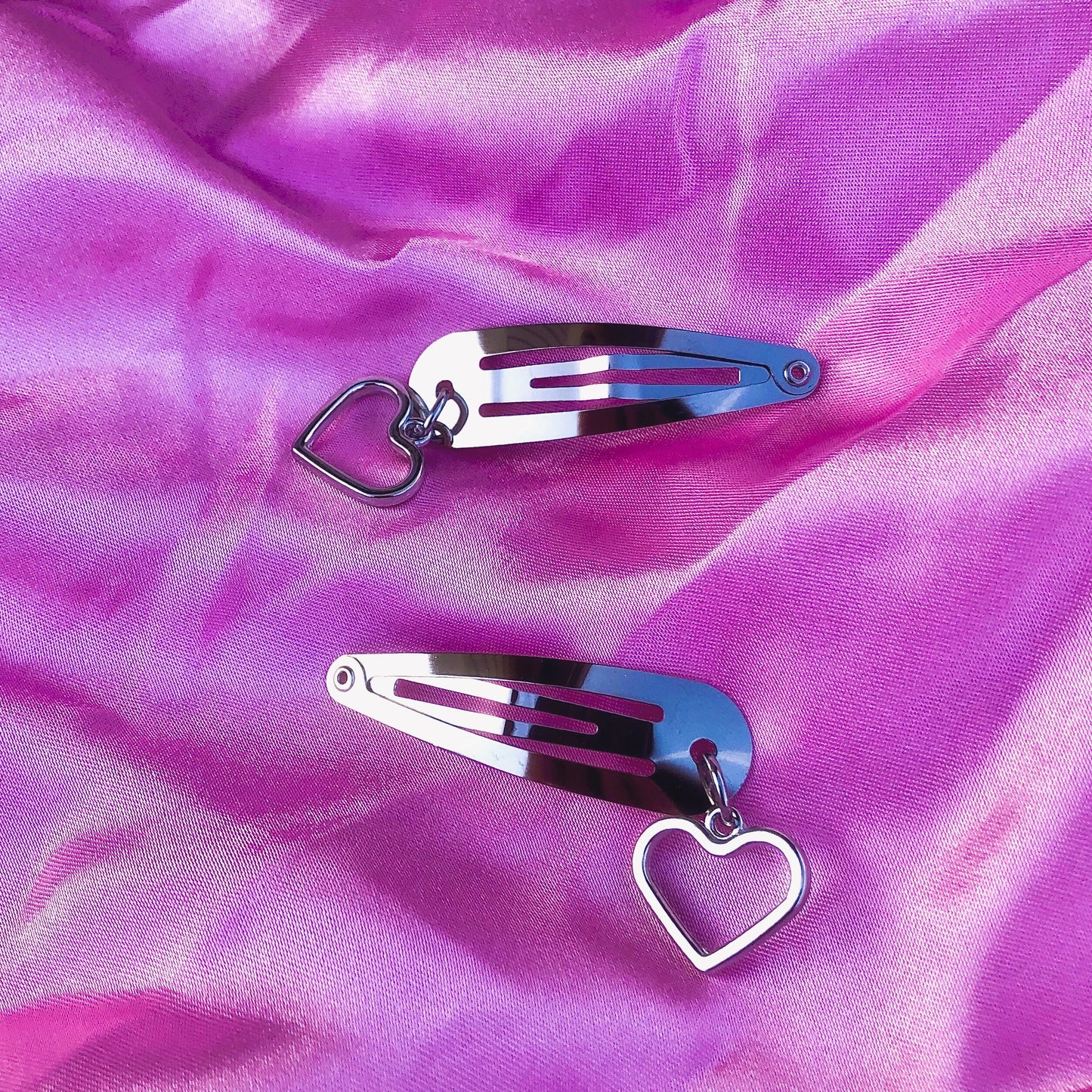 Stainless steel heart hair barrette