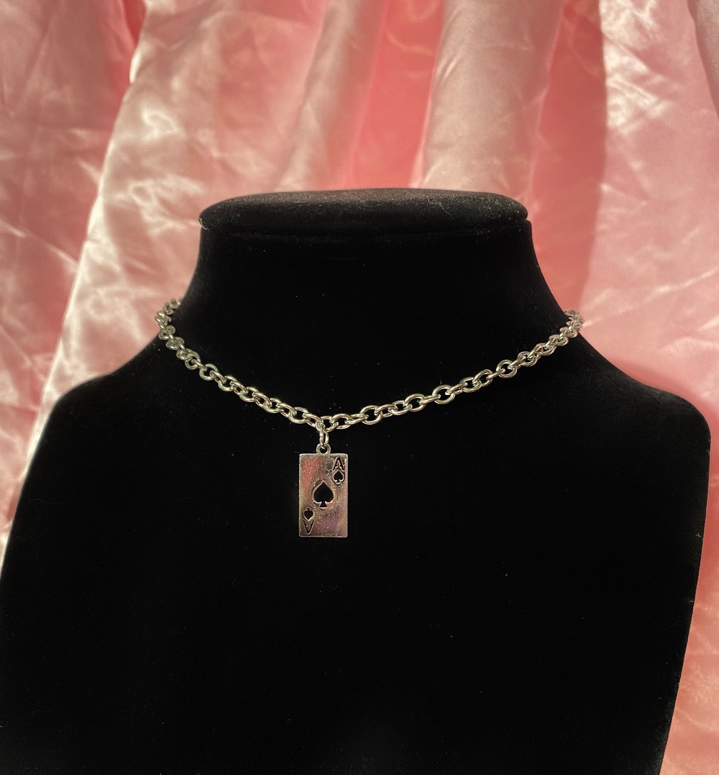 Playing card stainless steel choker