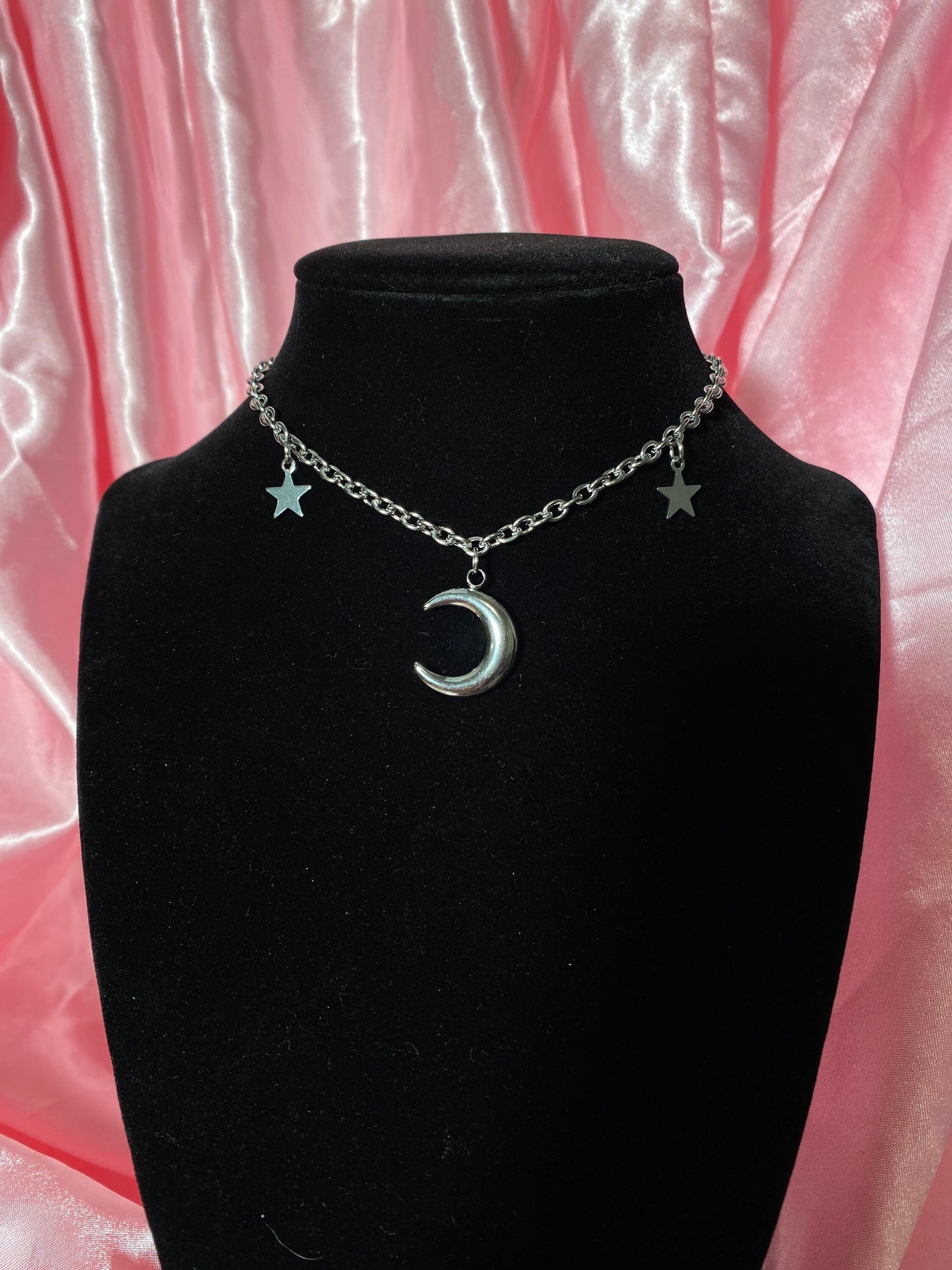Moon star choker stainless steel