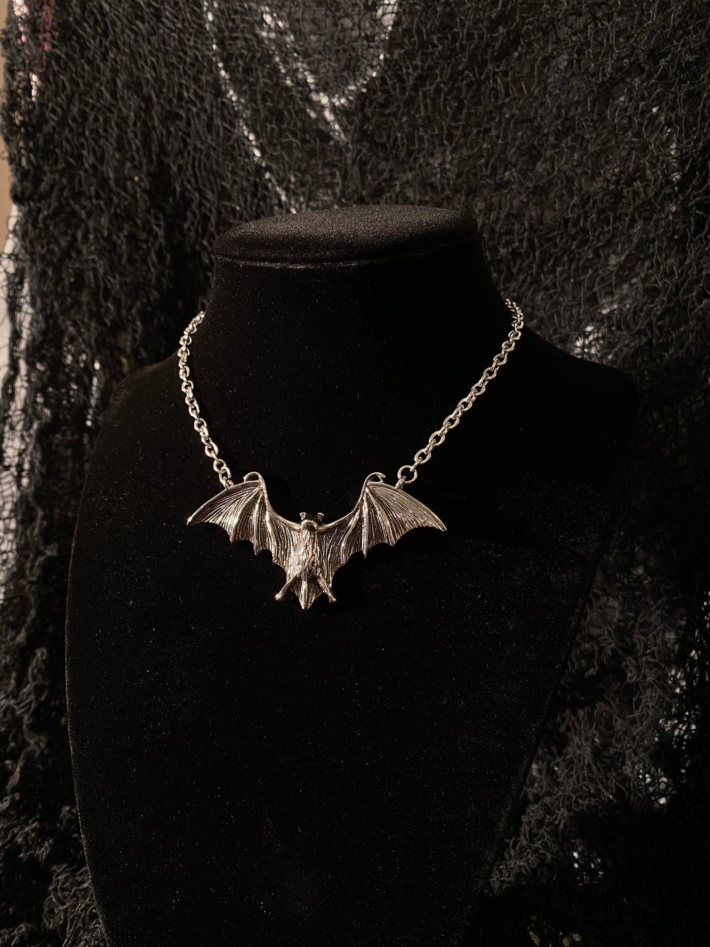 Bat necklace stainless steel
