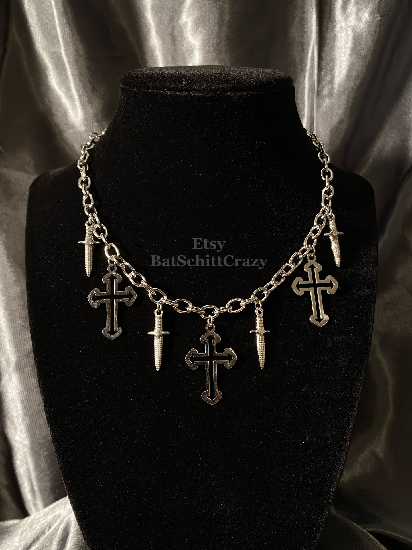 Goth necklace cross stainless steel