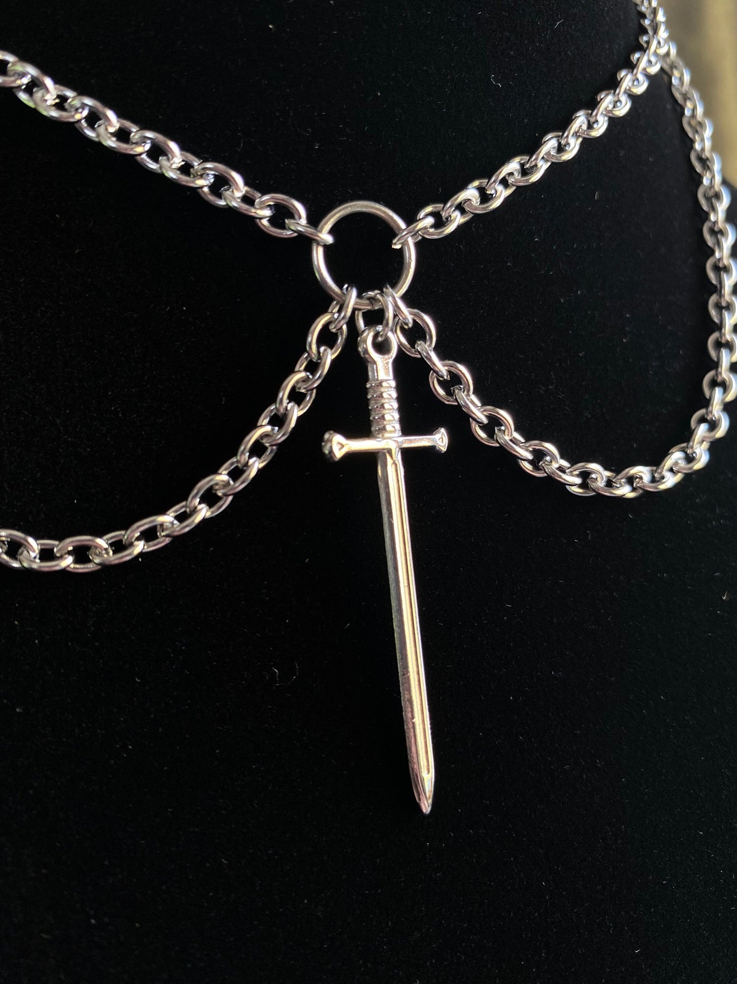 Dagger sword necklace stainless steel
