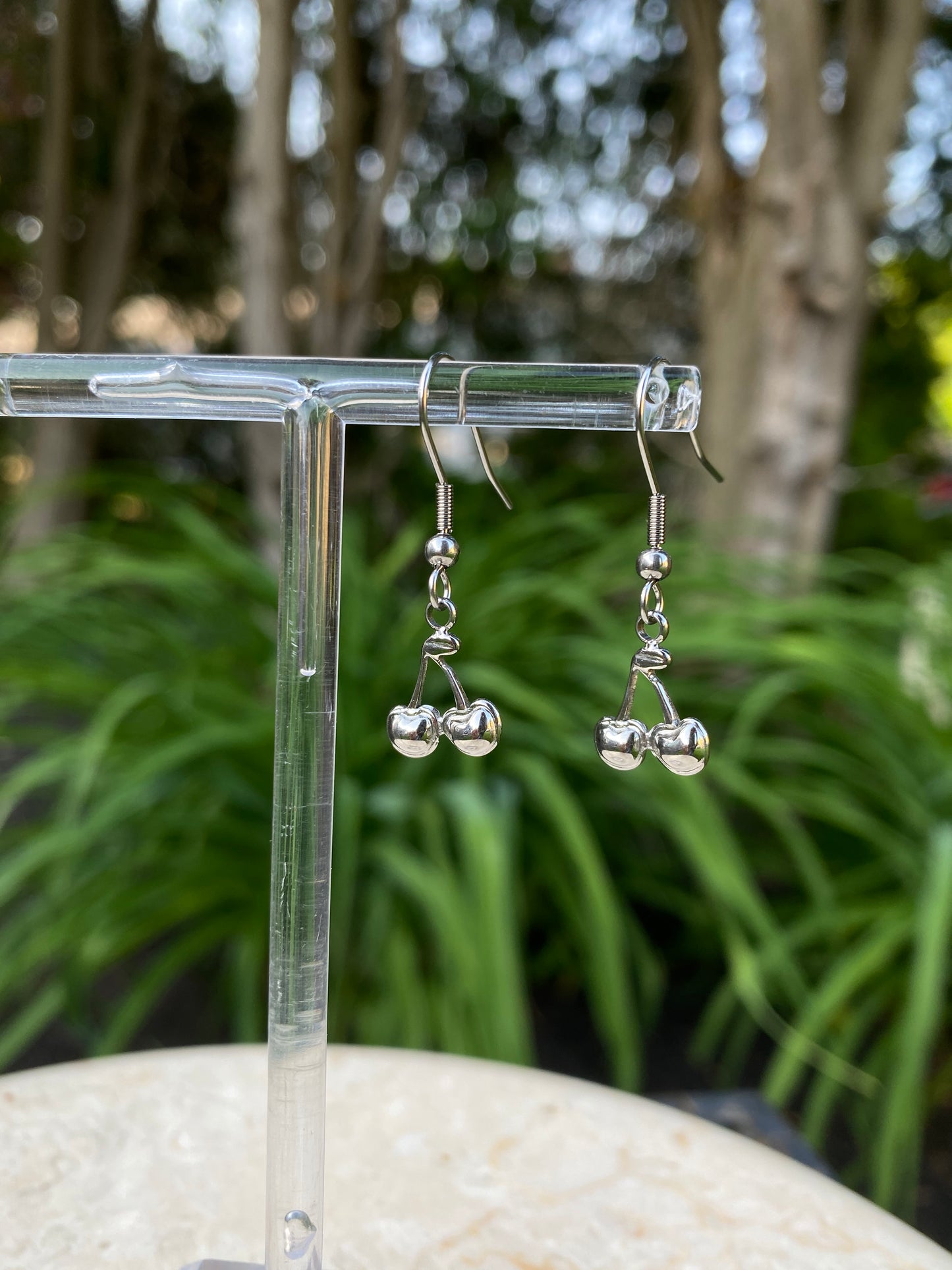 Cherry earrings stainless steel