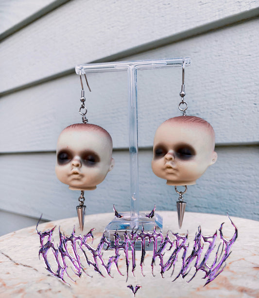 Baby head earrings stainless steel