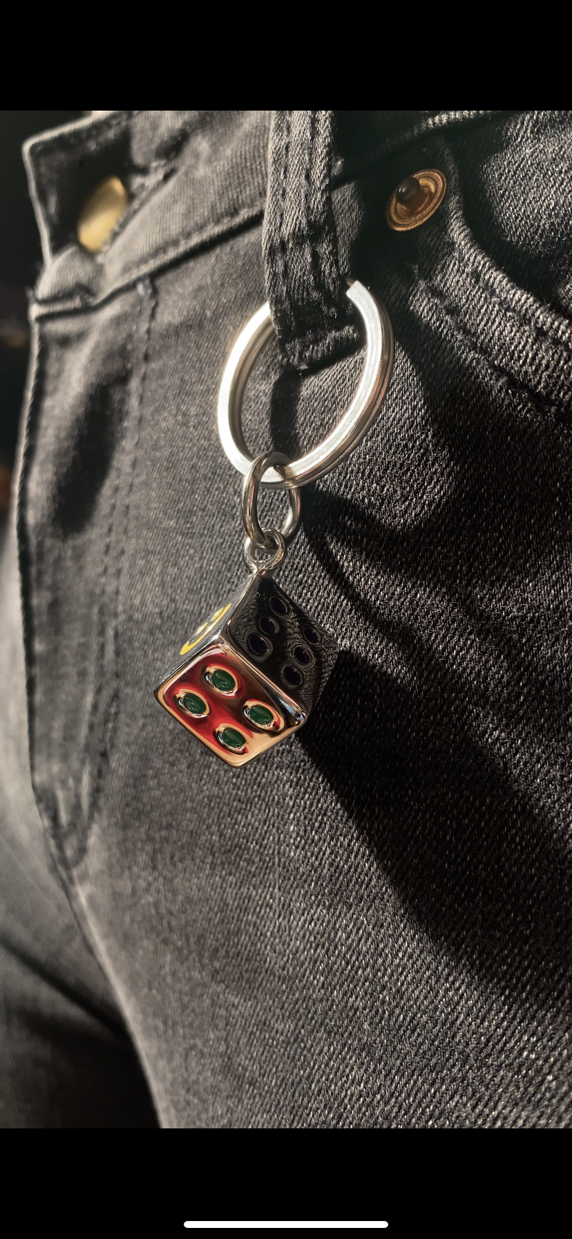 Smiley dice keychain