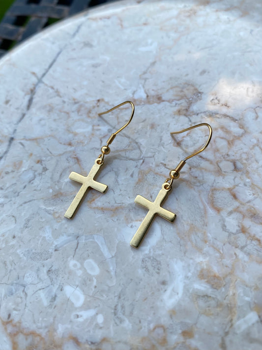 Cross earrings stainless steel