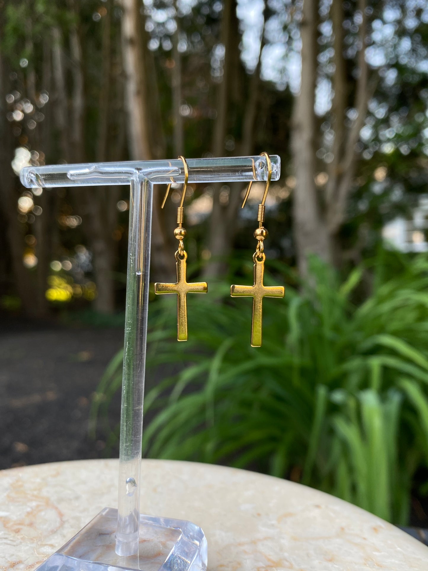 Cross earrings stainless steel