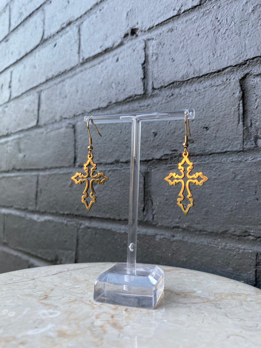 Cross earrings stainless steel