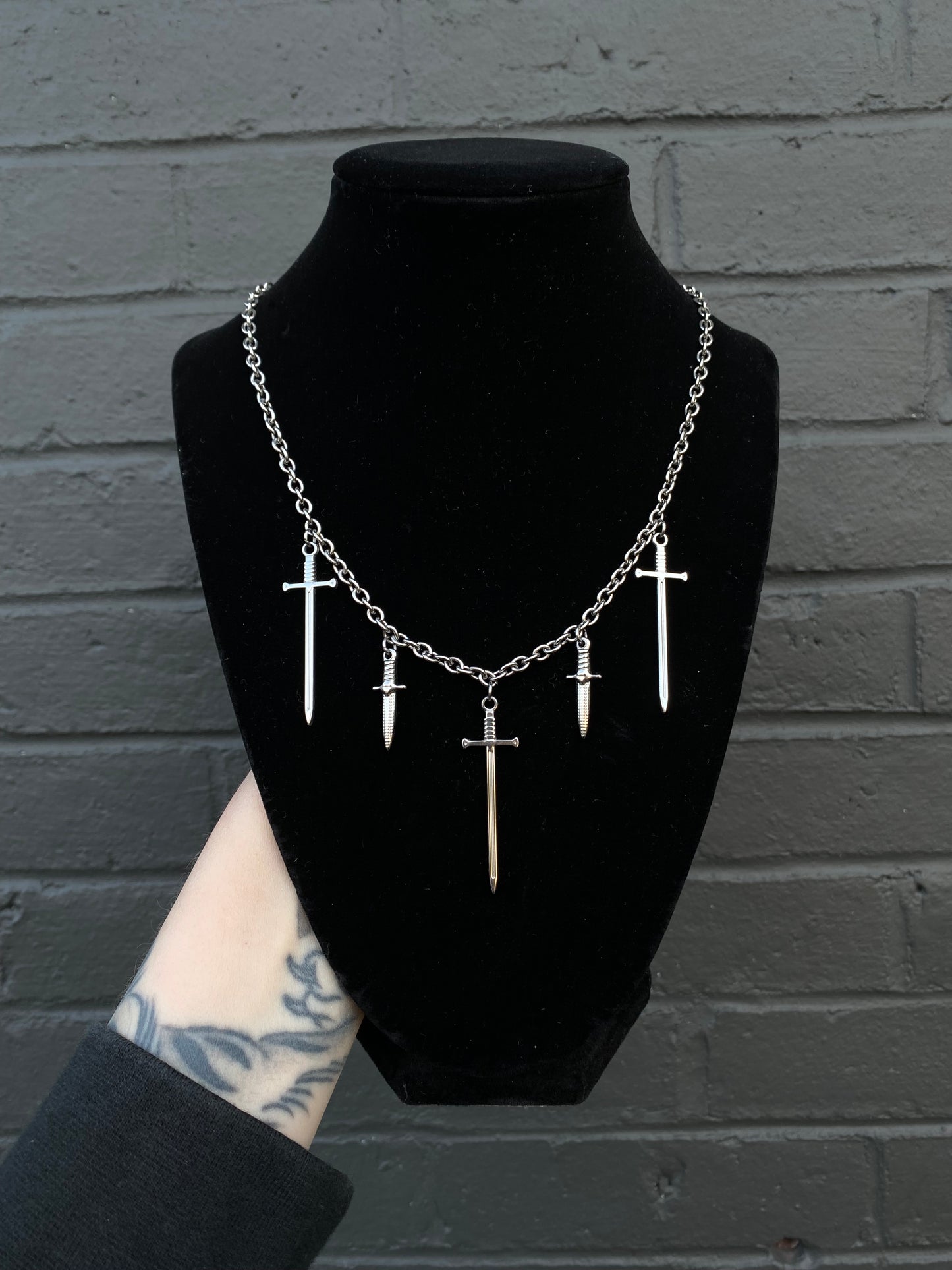 Swords delight stainless steel necklace