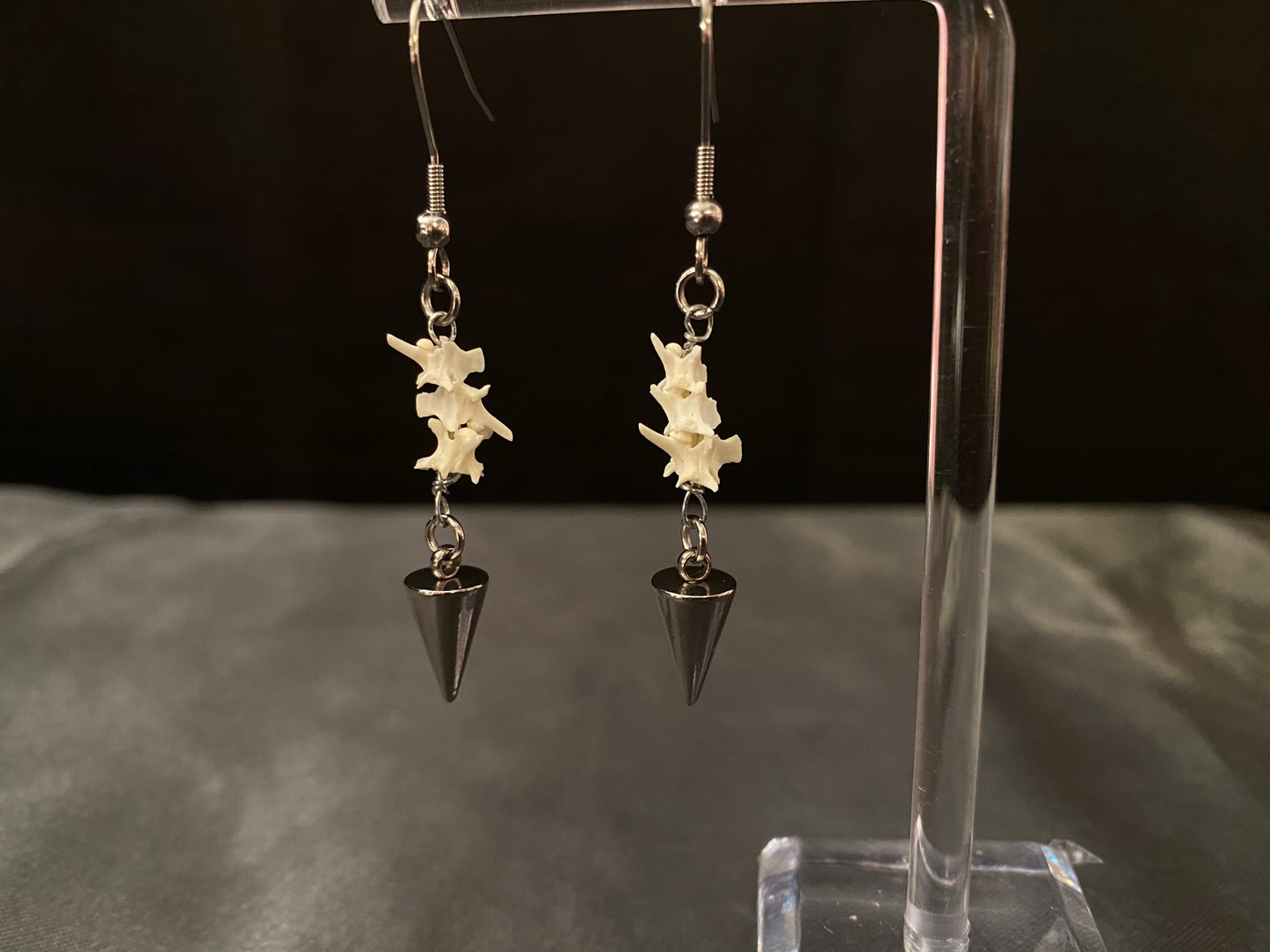 Snake vertebrae stainless steel earrings