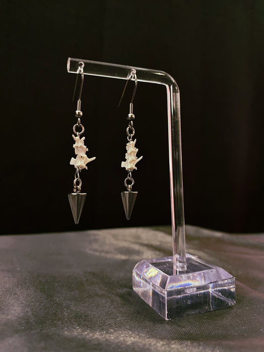 Snake vertebrae stainless steel earrings