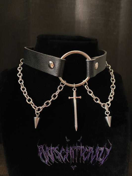 O-ring sword choker necklace