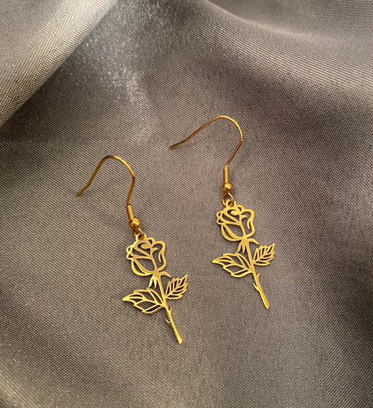 Rose earrings stainless steel