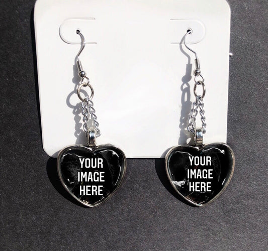 Custom made heart earrings