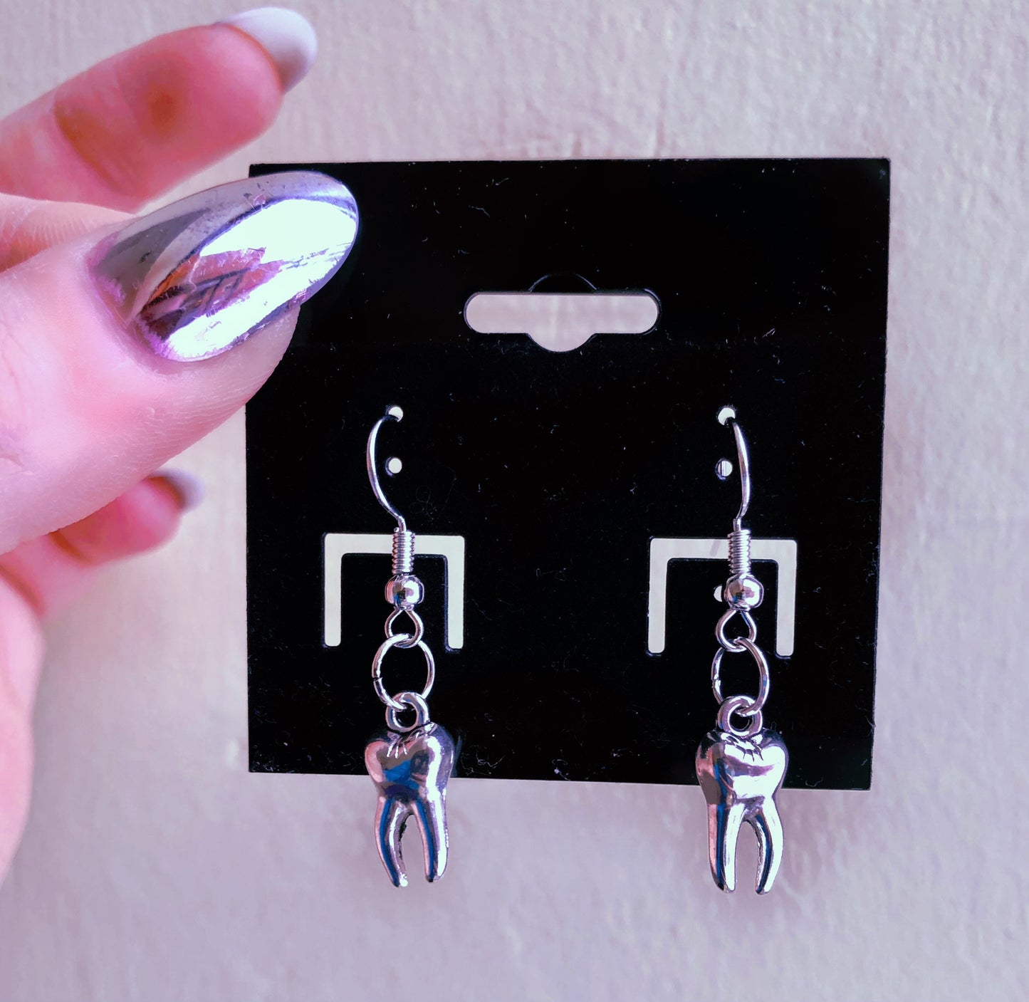 Teeth tooth earrings dangly