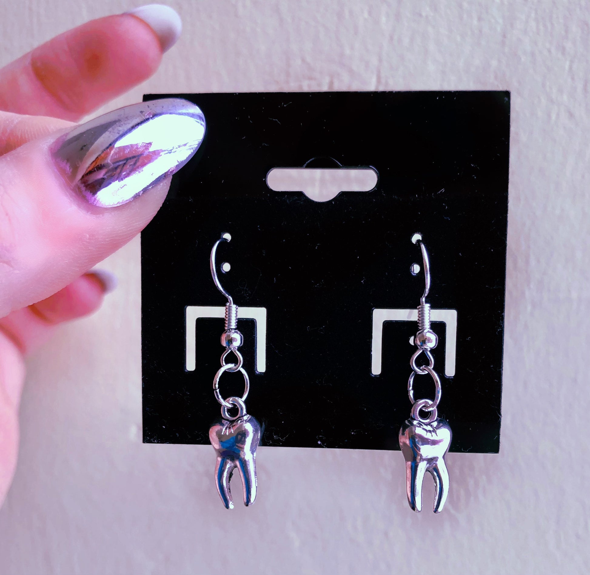 Teeth tooth earrings dangly