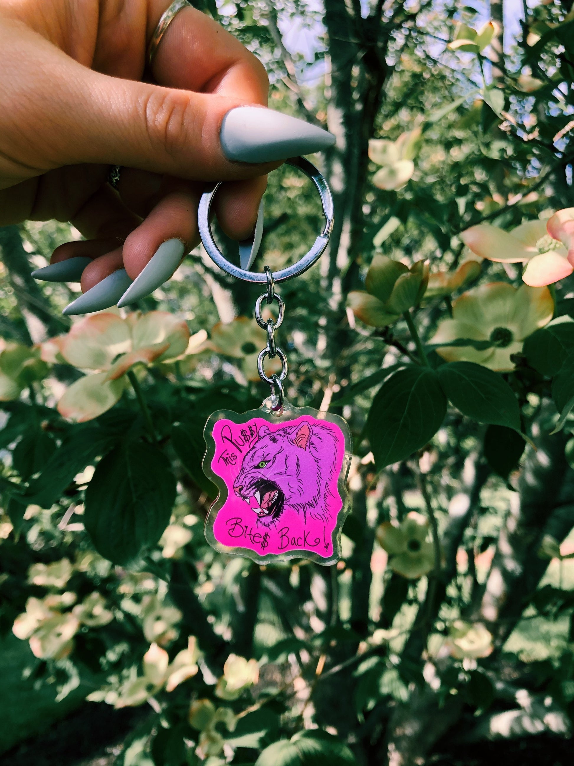 Pink Tiger Original Artwork keychain