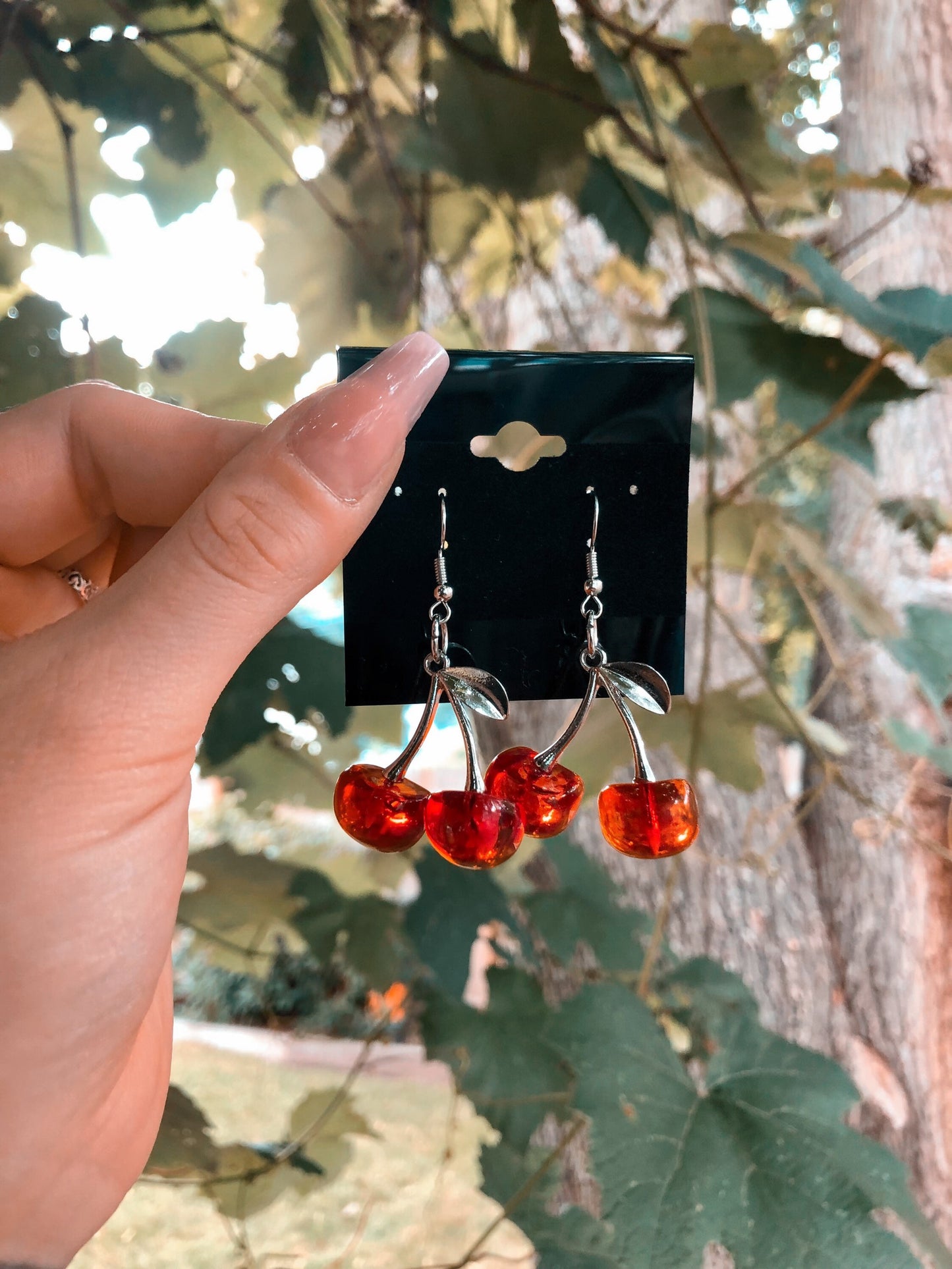 Cherry charm earrings