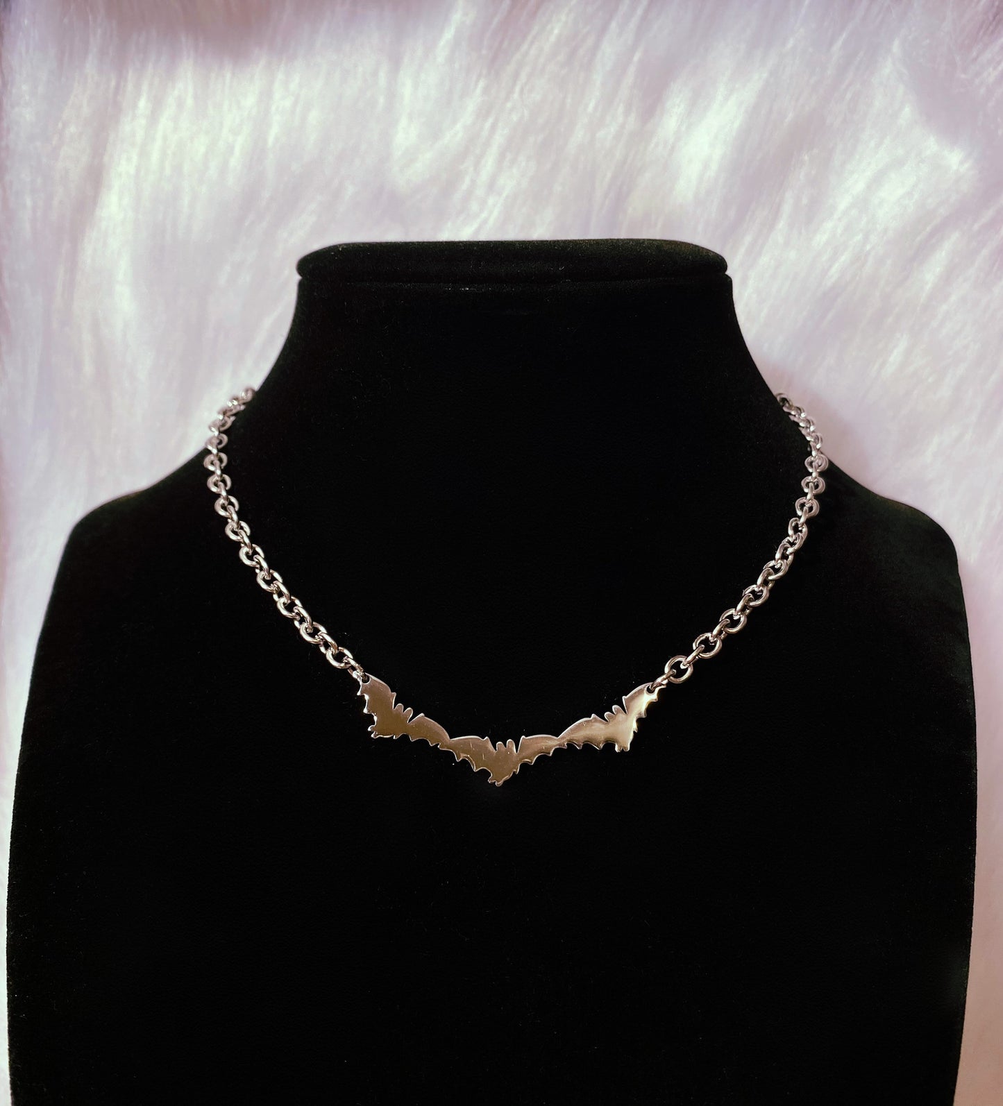 Bats necklace choker stainless steel