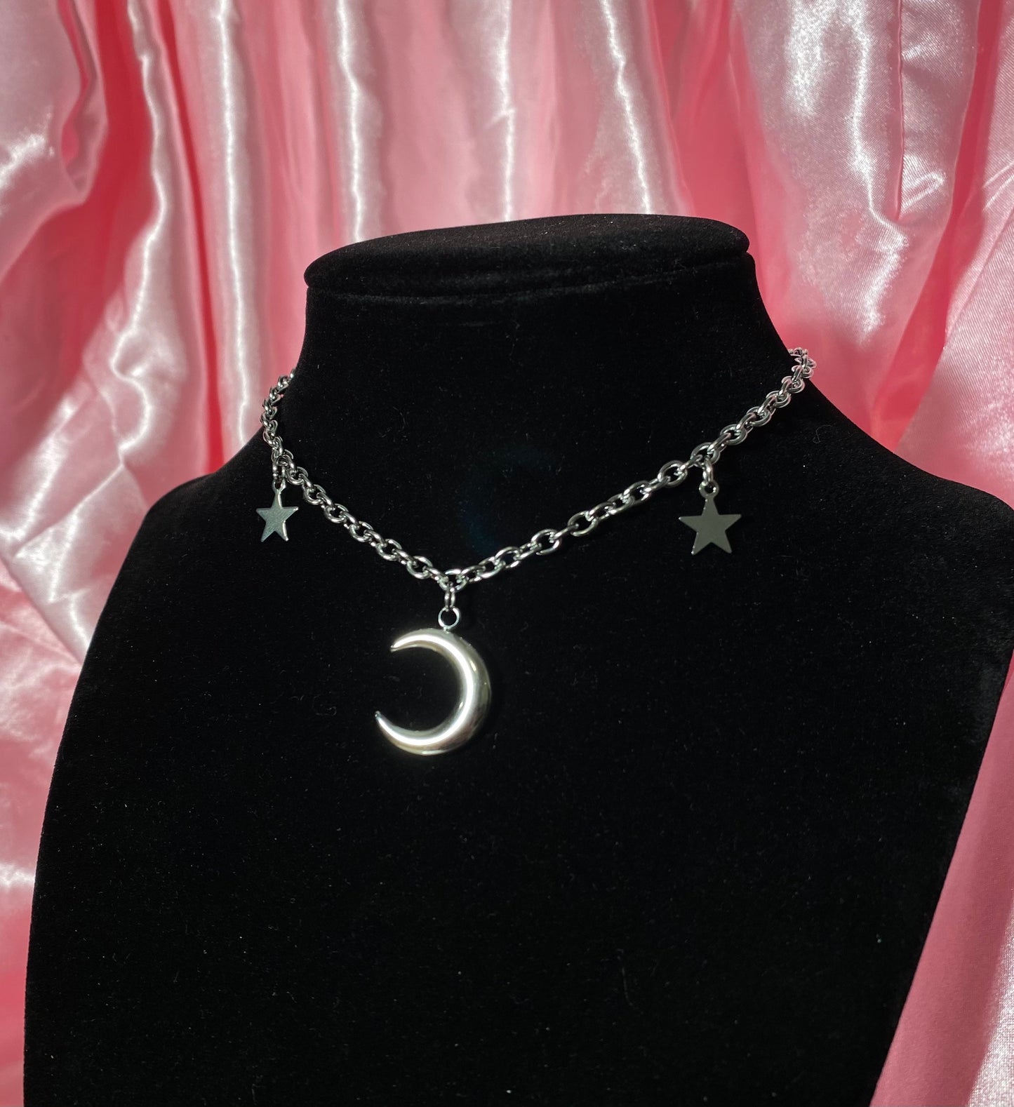 Moon star choker stainless steel