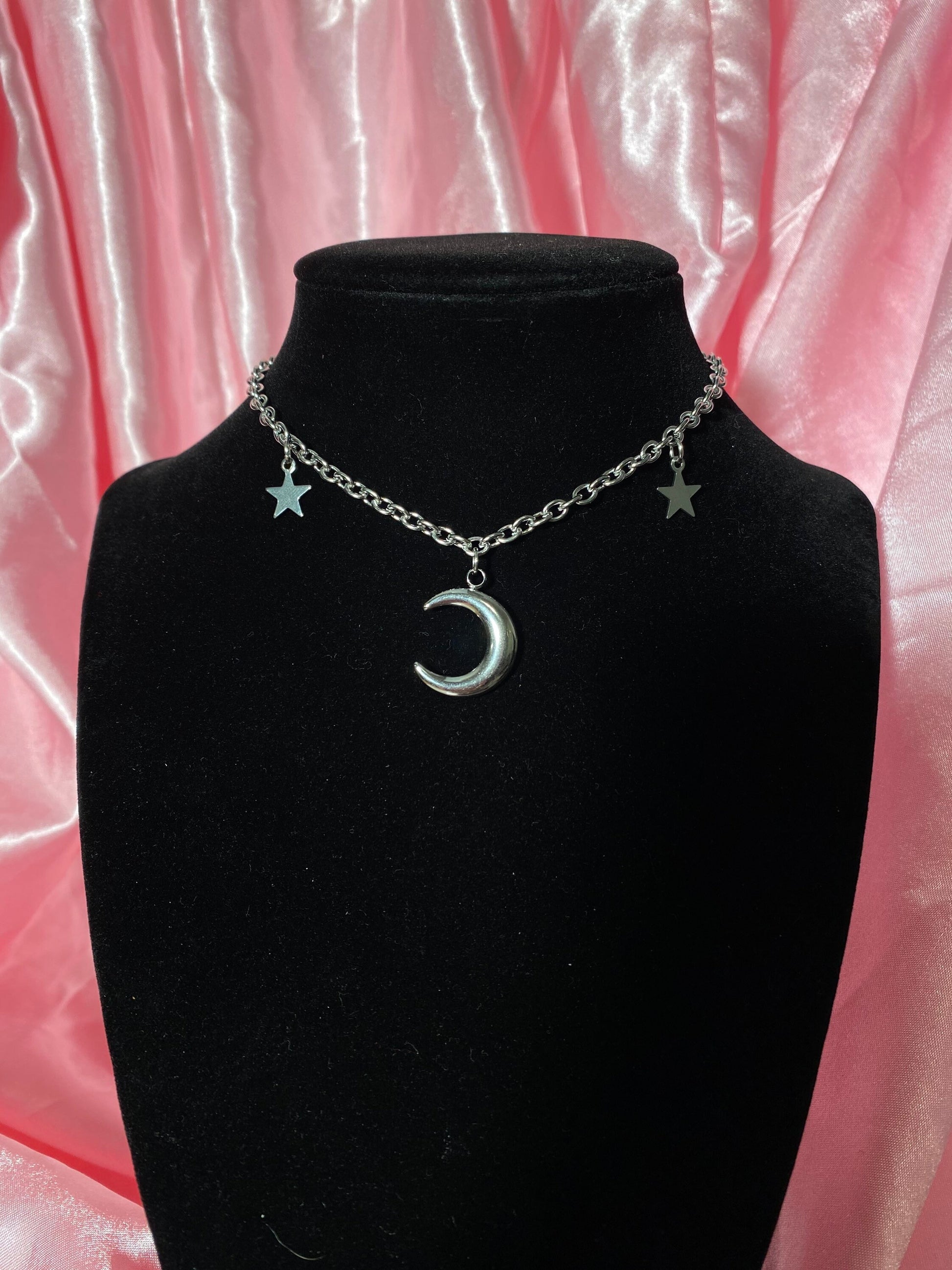 Moon star choker stainless steel