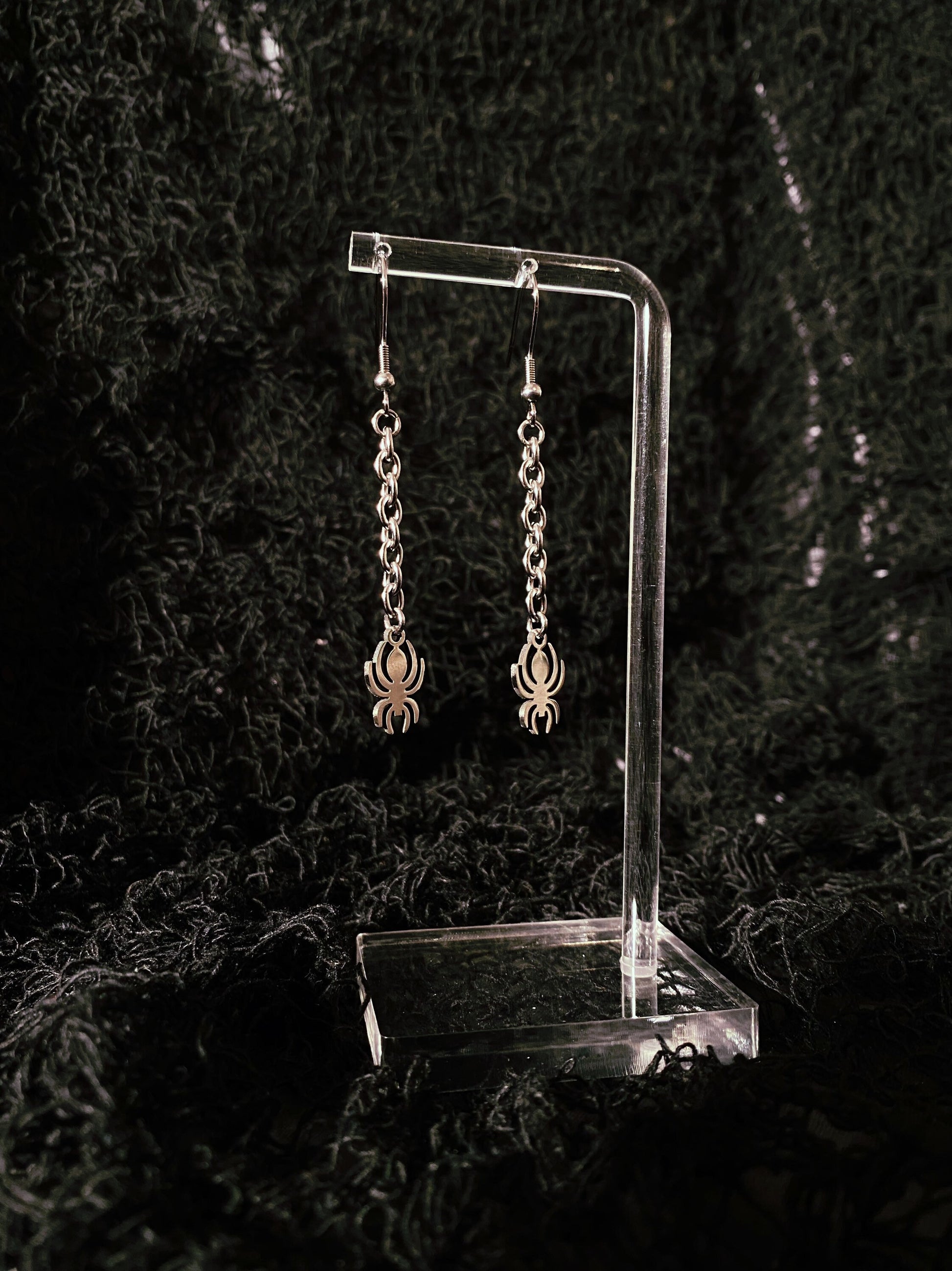 Spider earrings stainless steel