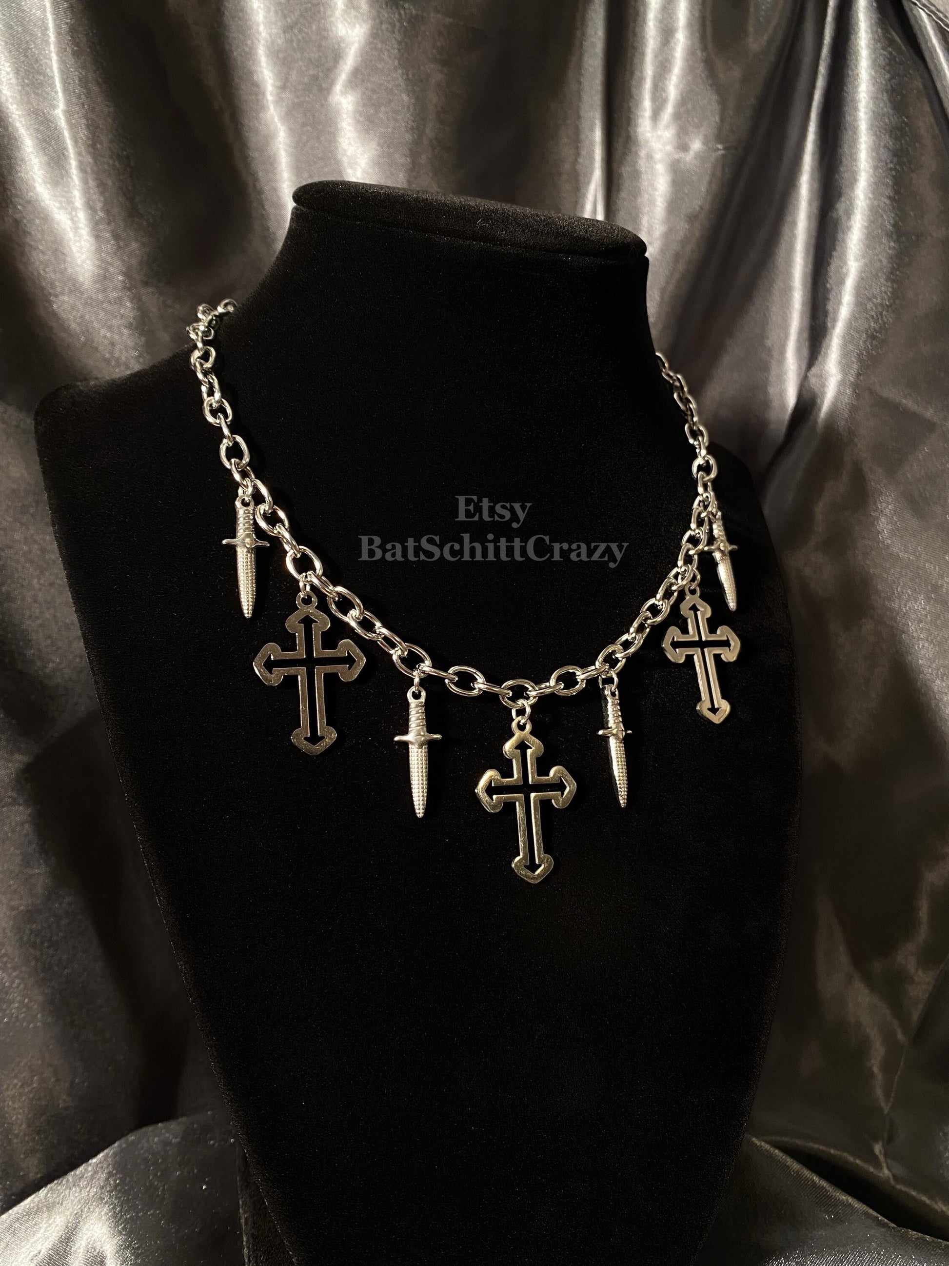 Goth necklace cross stainless steel