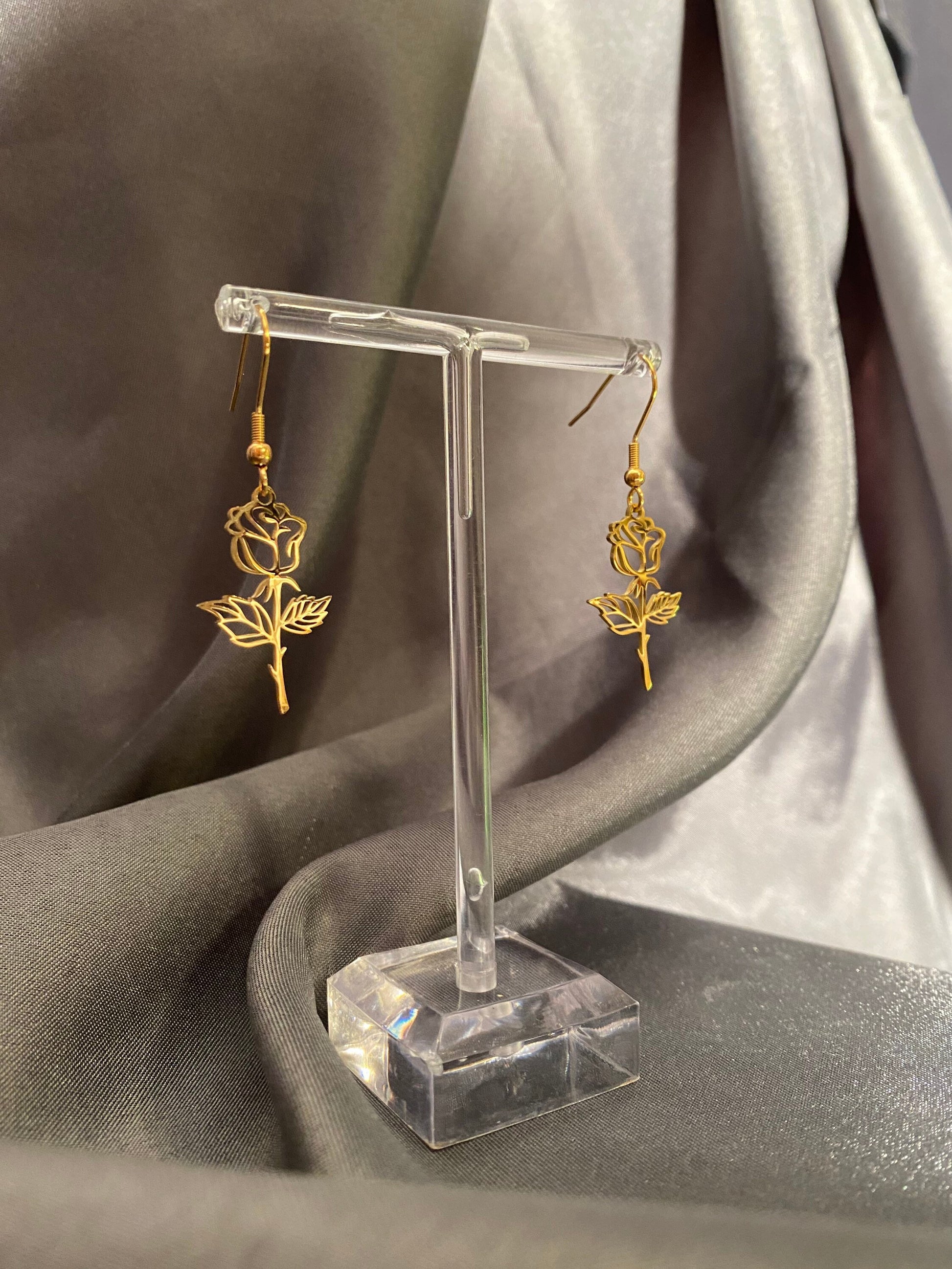 Rose earrings stainless steel