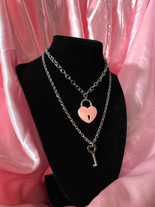 Lock Key necklace set choker