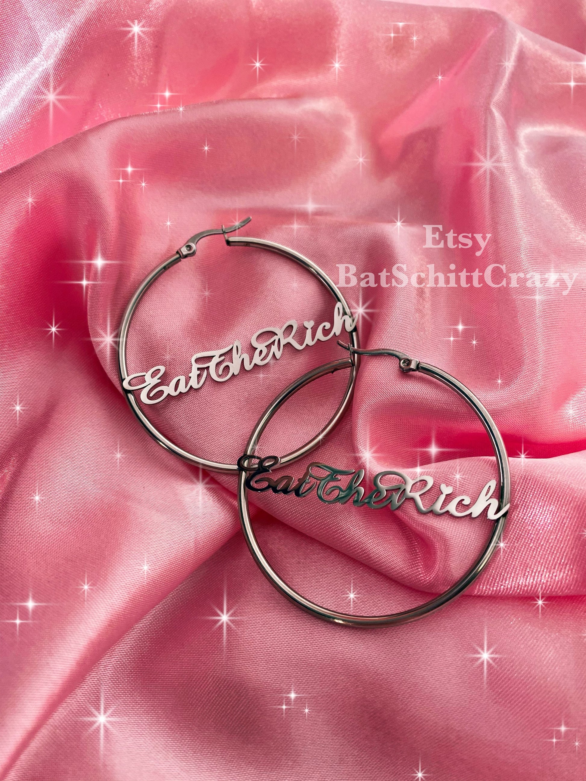 Statement stainless steel hoop earrings