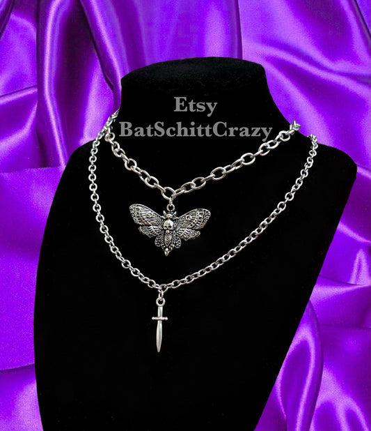 Knife and Moth choker set