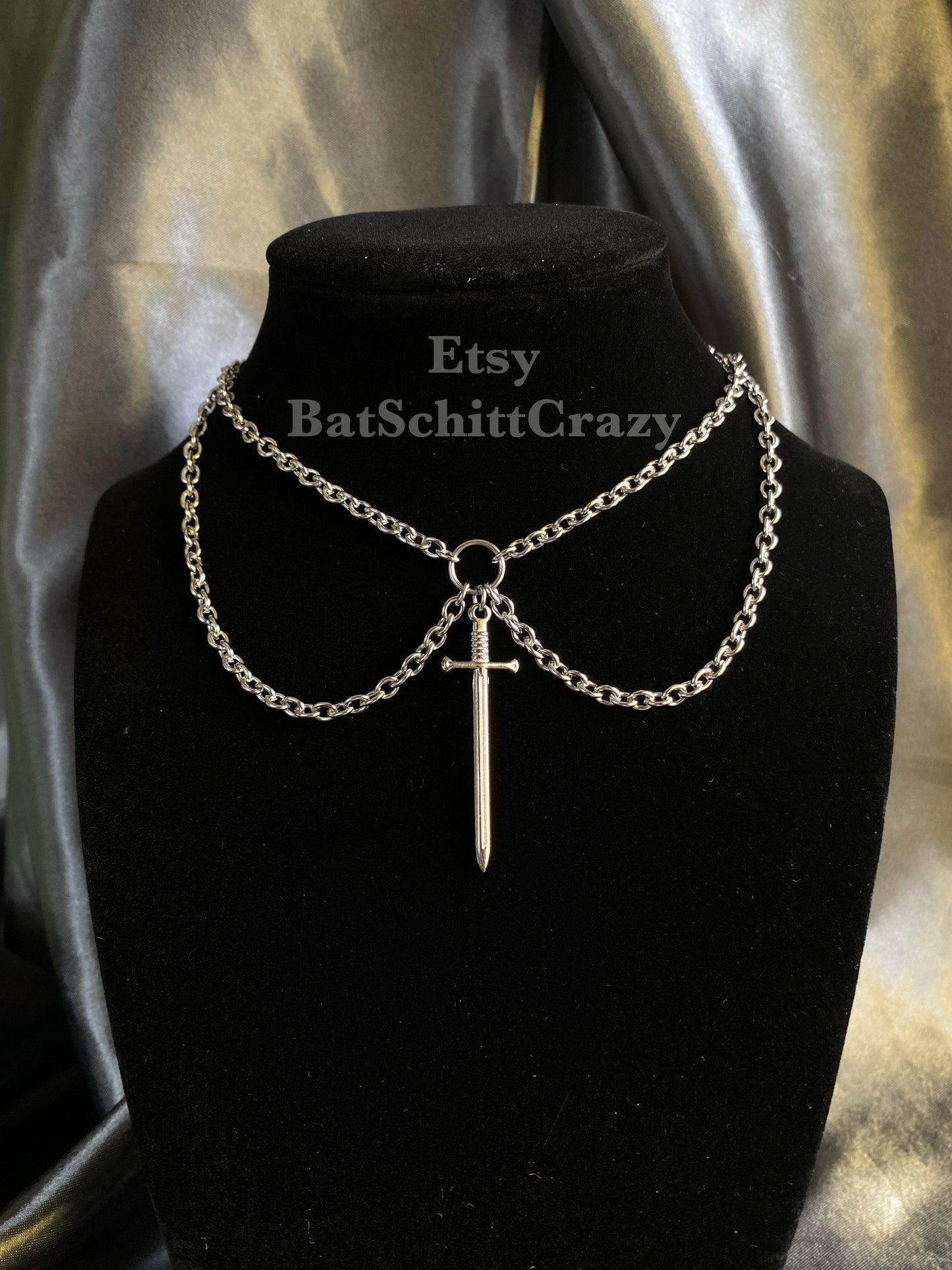 Dagger sword necklace stainless steel